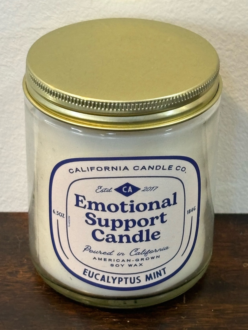 Emotional Support Candle - Eucalyptus Mint (White)
